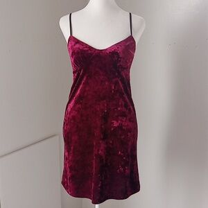 Blue Life Velvet Burgundy Mini Dress Size XS